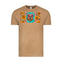 Vintage Camel mama bear with sunflowers and glasses license plate Vintage Tee - Artiststas