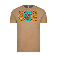 Vintage Coffee mama bear with sunflowers and glasses license plate Vintage Tee - Artiststas