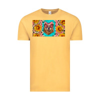 Vintage Mustard mama bear with sunflowers and glasses license plate Vintage Tee - Artiststas