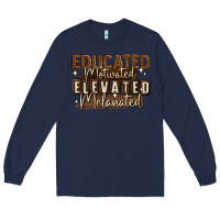 Navy educated motivated elevated melanated Long Sleeve Tee - MaliasSmallBusiness
