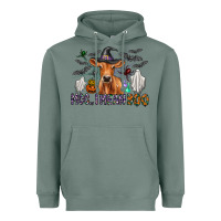 Sage Moo I Mean Boo Heavyweight Hoodie - CowhideDigitalArt