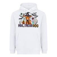 White Moo I Mean Boo Heavyweight Hoodie - CowhideDigitalArt