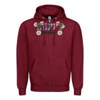 Burgundy happy easter daisys Zipper Hoodie - RanaPortraitStore