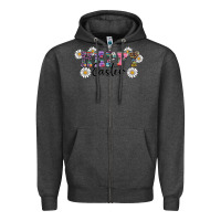 Charcoal Heather happy easter daisys Zipper Hoodie - RanaPortraitStore