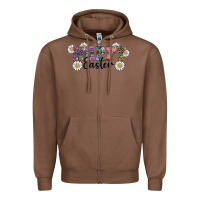 Chestnut happy easter daisys Zipper Hoodie - RanaPortraitStore