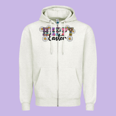 Zipper Hoodie happy easter daisys