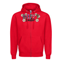 Red happy easter daisys Zipper Hoodie - RanaPortraitStore