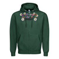 Sports Green happy easter daisys Zipper Hoodie - RanaPortraitStore