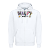 White happy easter daisys Zipper Hoodie - RanaPortraitStore