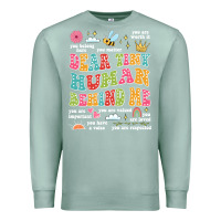 Seafoam customized teacher dear tiny human behind me back Premium Sweatshirt - JahusDesignShop