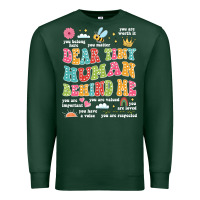 Sports Green customized teacher dear tiny human behind me back Premium Sweatshirt - JahusDesignShop