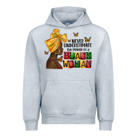 Heather Grey never understimate the power of a black woman Urban Hoodie - MaliasSmallBusiness