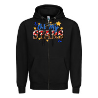 Black oh my stars Zipper Hoodie - texasbilliewilder