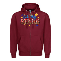 Burgundy oh my stars Zipper Hoodie - texasbilliewilder