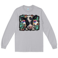 Moon Dust western background turquoises gemstones black and white baby cow Long Sleeve Tee - BarkalooDesign