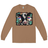 Toasted Coconut western background turquoises gemstones black and white baby cow Long Sleeve Tee - BarkalooDesign