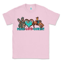 Bubblegum Pink peace love cowboy Classic Tee - Zillion Design Studio