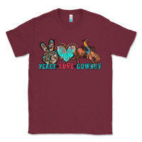 Burgundy peace love cowboy Classic Tee - Zillion Design Studio