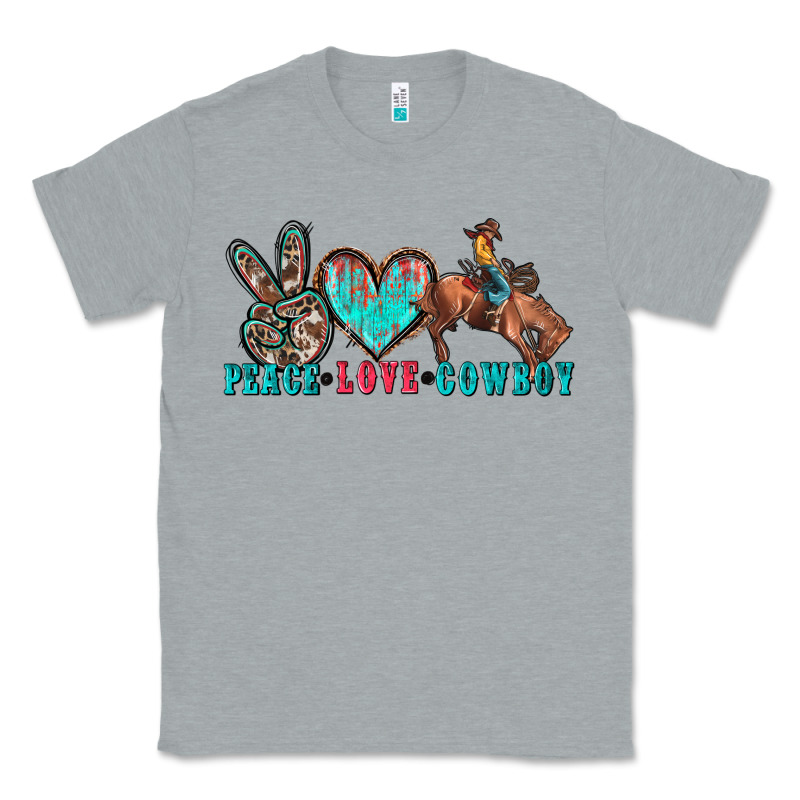 Peace Love Cowboy Classic Tee by Zillion Design Studio | Teevron