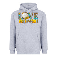Heather Grey love volleyball Heavyweight Hoodie - HRA Design Shop