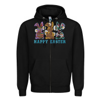Black easter western bunnys happy easter Zipper Hoodie - RanaPortraitStore