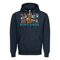 Navy easter western bunnys happy easter Zipper Hoodie - RanaPortraitStore