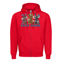 Red easter western bunnys happy easter Zipper Hoodie - RanaPortraitStore