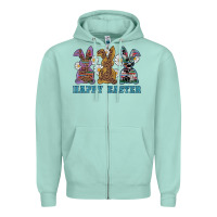 Seafoam easter western bunnys happy easter Zipper Hoodie - RanaPortraitStore