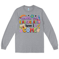 Heather Grey watch out kindergarten here i come Long Sleeve Tee - MaliasSmallBusiness