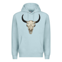 Blue Mist bull skull Premium Hoodie - BarkalooDesign