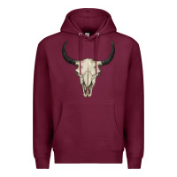Burgundy bull skull Premium Hoodie - BarkalooDesign