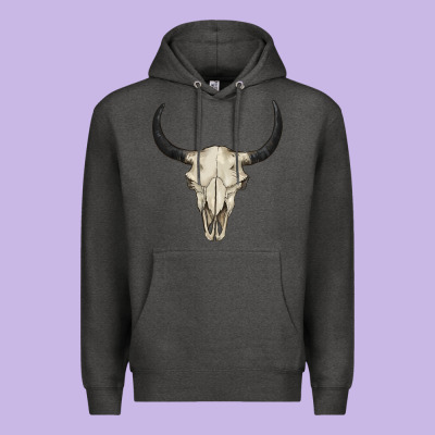 Bull Skull Premium Hoodie Designed By Barkaloodesign
