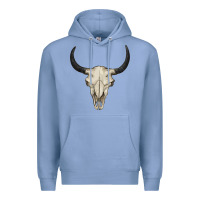 Colony Blue bull skull Premium Hoodie - BarkalooDesign