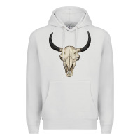 Dove Grey bull skull Premium Hoodie - BarkalooDesign