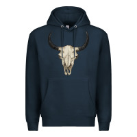 Navy bull skull Premium Hoodie - BarkalooDesign
