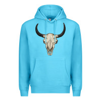 Ocean Blue bull skull Premium Hoodie - BarkalooDesign