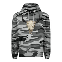 Slate Camo bull skull Premium Hoodie - BarkalooDesign