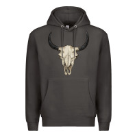 Smoke bull skull Premium Hoodie - BarkalooDesign