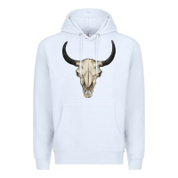 White bull skull Premium Hoodie - BarkalooDesign