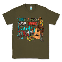 Army Green just a girl who loves country music Classic Tee - Zillion Design Studio