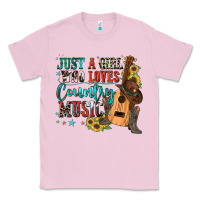 Bubblegum Pink just a girl who loves country music Classic Tee - Zillion Design Studio