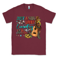 Burgundy just a girl who loves country music Classic Tee - Zillion Design Studio