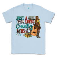 Dusty Blue just a girl who loves country music Classic Tee - Zillion Design Studio