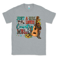 Heather Grey just a girl who loves country music Classic Tee - Zillion Design Studio