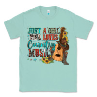 Seafoam just a girl who loves country music Classic Tee - Zillion Design Studio