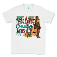 White just a girl who loves country music Classic Tee - Zillion Design Studio