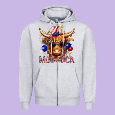 Zipper Hoodie moorica with cow billie wilder