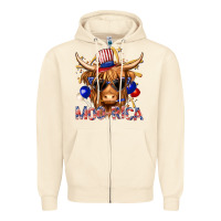 Sandshell moorica with cow billie wilder Zipper Hoodie - texasbilliewilder