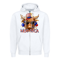 White moorica with cow billie wilder Zipper Hoodie - texasbilliewilder