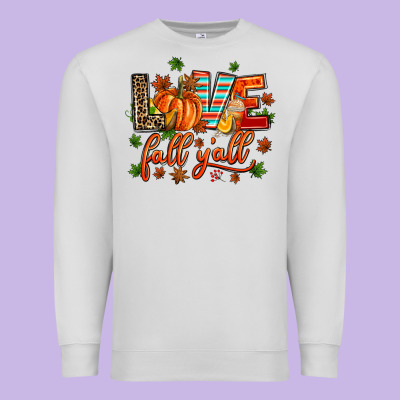 Love Fall  Yall Premium Sweatshirt Designed By Adodesignshop
